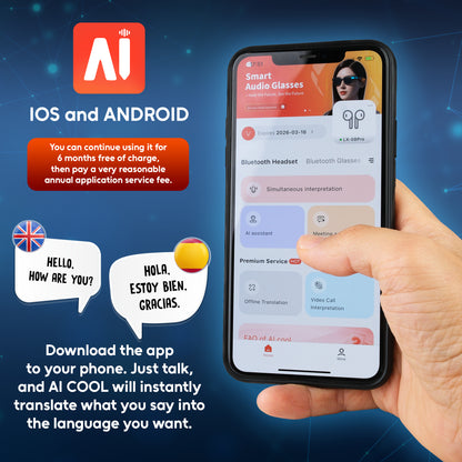 AI Translation Earbuds Real Time - 144 Language Translator with App